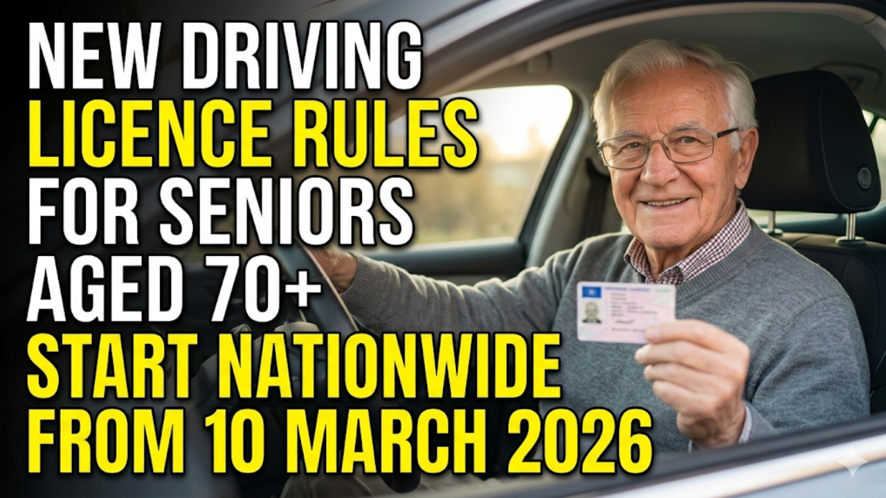 New Driving Licence Rules for Seniors Aged 70+ Start Nationwide from 10 March 2026